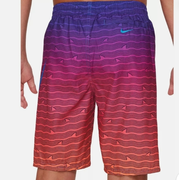 Nike Boys Shark Stripe Breaker Swim Trunks Size Medium - Picture 2 of 5